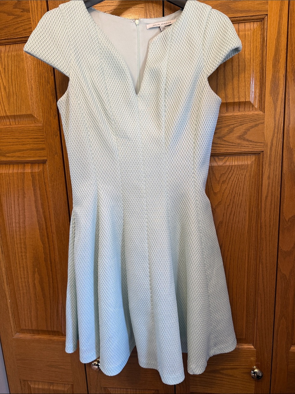 julia jordan Mint Blue Textured Fit-and-Flare Mini Dress